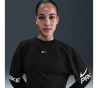 Nike Pro Sudadera de tejido French terry ancha con cuello redondo Dri-FIT - Mujer - Negro XXS (EU 30)