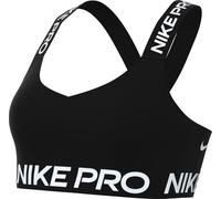 Nike Pro Sujetador Deportivo De Sujeción Ligera Sin Almohadilla - Mujer, Black/Black/White, HF5372-010, XL