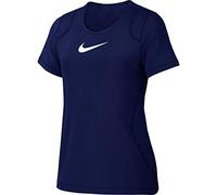 Nike Pro Top Short-Sleeve G Camiseta de Manga Corta, Niñas, Azul (Blue Void/White), L