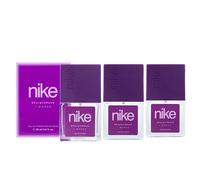 NIKE - Purple Mood Pack de 3 x 30 ml, Colonia Mujer, Formato Viaje en Spray, Perfume Mujer, Eau de Toilette Natural y Femenina, Aroma Floral Gourmand, Fragancia Fresca