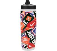 NIKE Refuel Bottle 24 oz (700 ml) Botella deportiva sin BPA hermética (Clear/Black/LT CRIMSON/SAFETY ORANGE/WHITE)