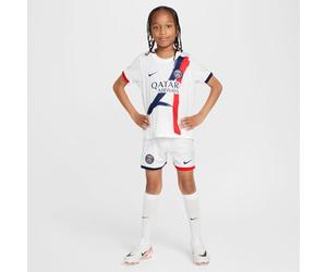 NIKE Segunda Equipación Stadium París Saint-Germain 2024/25 Equipación De Tres Piezas Replica Football - Niño/A Pequeño/A, White/Midnight Navy/Midnight Navy, FN9205-101, S