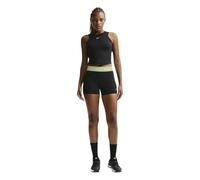 NIKE Short Pro Mid Rise 3" Biker Negro Verde IQ1037-011 Mallas Cortas Mujer