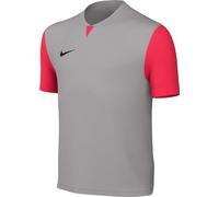 NIKE Short-Sleeve Soccer Jersey Y Nk DF Trophy V JSY SS, Pewter Grey/Bright Crimson/Black, DR0942-052, M