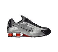 Nike Shox R4 metálico plateado y negro con detalles en rojo picante y plateado metálico de Nike, gris, 8.5