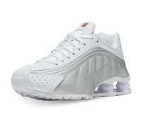 NIKE Shox R4, Sneaker Mujer, Multicolor (White/White/Metallic Silver/MAX Orange 000), 40 EU