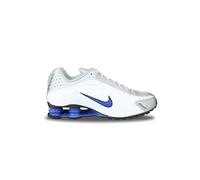 Nike Shox R4 - Zapatillas para hombre, Blanco Azul Racer Gris Hierro Plata Metálico, 45 EU