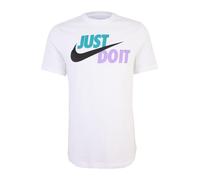 Nike M NSW tee Just Do It Swoosh Camiseta, Hombre, White/Spirit Teal/Atomic Violet/Black, L