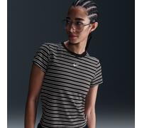 Nike Sportswear Chill Knit Camiseta entallada a rayas - Mujer - Negro XS (EU 32-34)