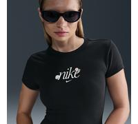 Nike Sportswear Chill Knit Camiseta entallada con estampado - Mujer - Negro XS (EU 32-34)
