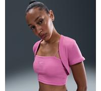 Nike Sportswear Chill Knit Crop top ceñido 2 en 1 con canalé mini - Mujer - Rosa XS (EU 32-34)
