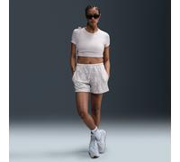 Nike Sportswear Chill Terry Pantalón corto de talle medio y tejido French terry con estampado - Mujer - Marrón M (EU 40-42)
