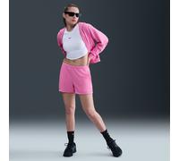 Nike Sportswear Chill Terry Pantalón corto de tejido French terry de talle medio de 10 cm - Mujer - Rosa L (EU 44-46)
