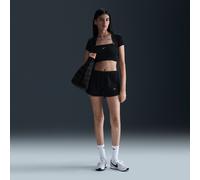 Nike Sportswear Chill Waffle Pantalón corto de talle medio de 8 cm - Mujer - Negro XL (EU 48-50)
