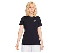NIKE Sportswear Club Camiseta, Negro/Blanco, L para Mujer