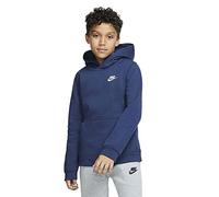 NIKE Sportswear Club Hoodie Boys, Sudadera Con Capucha Niños, Azul (midnight Navy/white), XS 122-128 CM