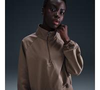 Nike Sportswear Collection Parte de arriba oversize de sarga con cremallera de 1/4 - Mujer - Marrón XS (EU 32-34)