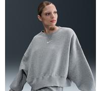 Nike Phoenix Fleece Sudadera de chándal de cuello redondo extraoversize - Mujer - Gris XXS (EU 30)