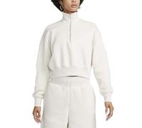 Nike Sportswear Phoenix - Sudadera Corta de Gran tamaño con Cremallera de 1/2 para Mujer, Lt Orewood Brn/Sail, M