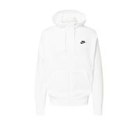 Nike Sportswear Sudadera con cremallera 'Club Fleece' negro / blanco, Talla L