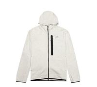 NIKE Sportswear Tech - Sudadera con Capucha para Hombre con Cremallera Completa (L, Blanco/Jaspeado), Blanco, Jaspeado, (White/Heather), Large