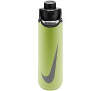 Nike SS Recharge Chug Bottle 24oz 709 ml Acero Inoxidable Botella Deportiva Training Graphic, Lt Liquid Lime/Black/Light Army
