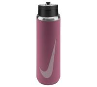 Nike SS Recharge Straw Bottle 24oz 709 ml Acero Inoxidable Botella Deporte Entrenamiento Fitness con Pajita Peony/Black/Pink Foam