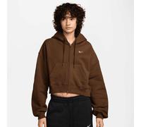 Nike Studio Fleece Oversized Cropped Full-Zip Hoodie marrón M
