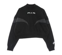 Nike - Sudadera Corta de Cuello Alto Negro/Gris/Blanco - Sport - Mujer - Negro - L -