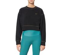 NIKE Sudadera Therma Icon Clash para Mujer, Negro/Dorado Metálico, XS