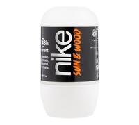 NIKE - Sun & Wood 50 ml, Desodorante Hombre Roll-On, Desodorante Antimanchas para Piel Sensible, 0% Alcohol y 0% Sales de Aluminio, de Larga Duración, Fragancia Amaderada Frutal Ambarada