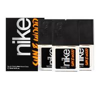 NIKE - Sun & Wood Pack de 3 x 30 ml, Colonia Hombre, Perfume Formato Viaje en Spray, Eau de Toilette Natural y Masculina, Aroma Amaderado Frutal Ambarado, Fragancia Fresca y de Larga Duración