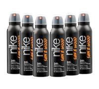 NIKE - Sun & Wood Pack de 6 x 200 ml, Desodorante Hombre Spray, Desodorante Antimanchas para Todo Tipo de Piel, 0% Sales de Aluminio, de Larga Duración, Fragancia Amaderada Frutal Ambarada