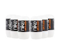 NIKE - Sun & Wood Pack de 6 x 50 ml, Desodorante Hombre Roll-On, Desodorante Antimanchas para Piel Sensible, 0% Alcohol y 0% Sales de Aluminio, de Larga Duración, Fragancia Amaderada Frutal Ambarada