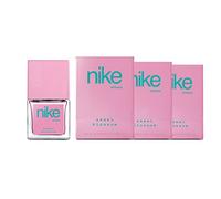 NIKE - Sweet Blossom Pack de 3 x 30 ml, Colonia Mujer, Formato Viaje en Spray, Perfume Mujer, Eau de Toilette Natural y Femenina, Aroma Floral Afrutado, Fragancia Fresca