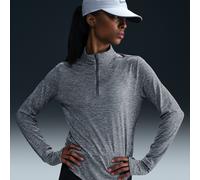 Nike Swift Camiseta de running Dri-FIT con cremallera de 1/4 y protección UV - Mujer - Gris M (EU 40-42)