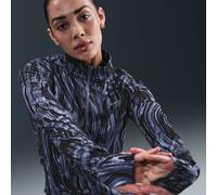 Nike Swift Camiseta de running Dri-FIT con estampado, media cremallera y protección UV - Mujer - Azul XS (EU 32-34)