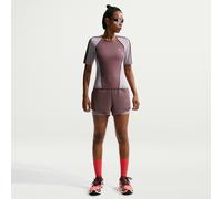 Nike Swift Pantalón corto de running con talle medio y diseño 2 en 1 Dri-FIT - Mujer - Morado S (EU 36-38)