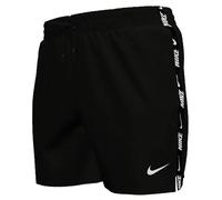 NIKE Swim Breaker Logo Tape 5" Volley Short Black Swim Trunks Unisex Adulto