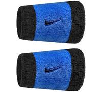 NIKE Swoosh Double Wide - Par de muñequeras de tenis largas, varios colores (Comet Blue/Black)
