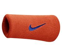 Nike Swoosh - Muñequeras de Doble Ancho, algodón y Nailon, Color Naranja y Azul Marino N.000.1586.804.OS
