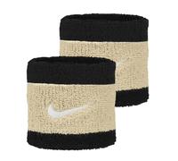 Nike Swoosh N.000.1565.055.OS - Muñequeras Unisex (algodón y Silicona), Color Negro y Dorado
