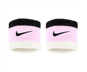Nike Swoosh N.000.1565.641.OS - Muñequeras Unisex (2 Piezas, algodón y Nailon), Color Rosa y Negro