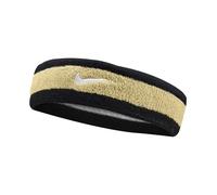 Nike Swoosh N000.1544.055.OS - Diadema Unisex de algodón y Silicona, Color Negro/Dorado y Blanco, Talla única