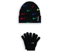 Nike Swoosh Repeat Beanie and Gloves Set Conjunto - Niño/a - Negro
