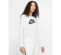 Nike T-Shirt Sportswear Essentials Manga Larga, Mujer - 100 (Blanco/Negro)