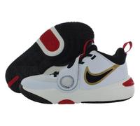 NIKE Team Hustle D 11 (GS), Sneaker, White Black Metallic Gold University Red, 39 EU