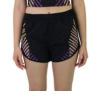 Nike Tempo LX Runway Shorts Pantalones Cortos para Mujer, Negro y Plateado, Small