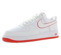 Nike Tenis Air Force 1 '07 para hombre, Blanco/Blanco-Rojo Picante, 46 EU