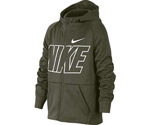 Nike Therma GFX - Sudadera con Capucha para niño, Todo el año, Infantil, Color Olive Canvas/Olive Canvas/Whit, tamaño Extra-Small